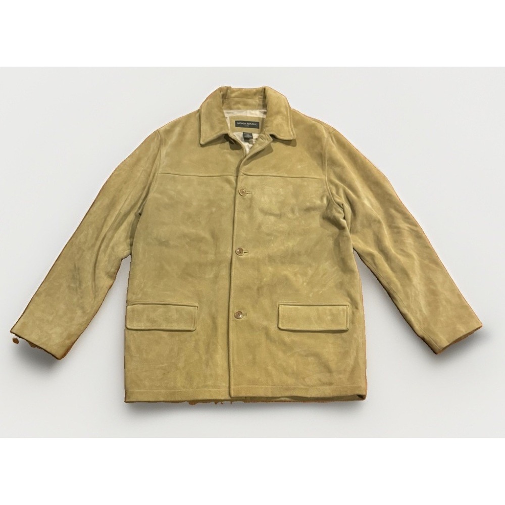 Vintage Banana Republic Suede Leather Jacket Safari Utility Chore Coat M RRL